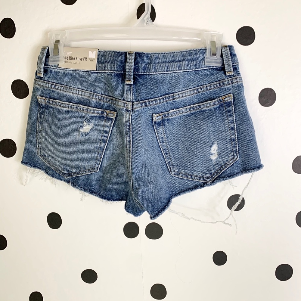 ๐HP๐๐ TOPSHOP CORY PETITE DISTRESSED SHORTS 0 - Picture 6 of 8
